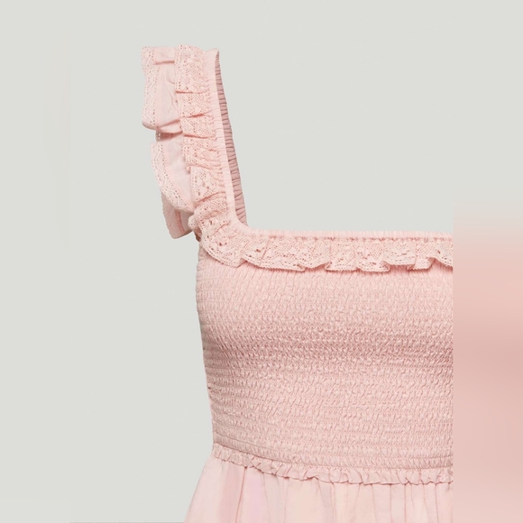 Wilfred Aritzia Women's Reminisce Peach Ruffle Midi Dress Size Small - Picture 3 of 8